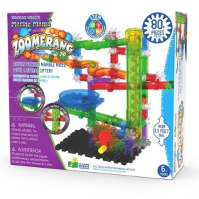 Joc STEM de constructie Labirint cu lift spiralat pentru bile cu peste 80 de piese si peste 33 cm inaltime